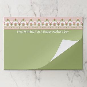 ソフトピンクスとグリーンモダン紙ランチョンマット ペーパーパッド