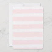 ソフトピンクストライプ色の水彩ブライダルシャワー 招待状 (裏面)