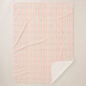 ソフトピンクストライプ色 シェルパブランケット (正面)