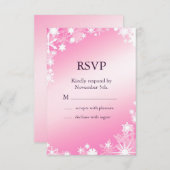 ソフトピンクスノーフレークRSVP 2 出欠カード (正面/裏面)