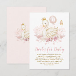 ソフトピンクスワンプリンセスバルーンブックベビー エンクロージャーカード