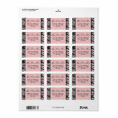 ソフトピンクゼブラ住所 シール (フルシート)