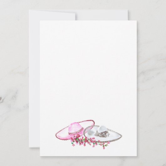 ソフトピンクソンブレロブーゲンビリア結婚花 招待状 (裏面)