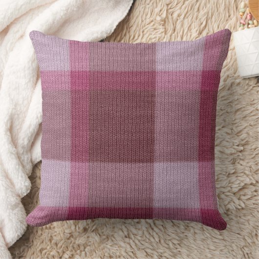 ソフトピンクタータンチェック枕 クッション (ブランケット)