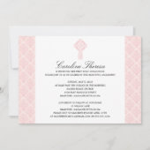 ソフトピンクダマスクセルティッククロスファースト聖体 招待状 (正面)