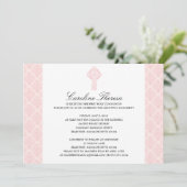 ソフトピンクダマスクセルティッククロスファースト聖体 招待状 (スタンド正面)