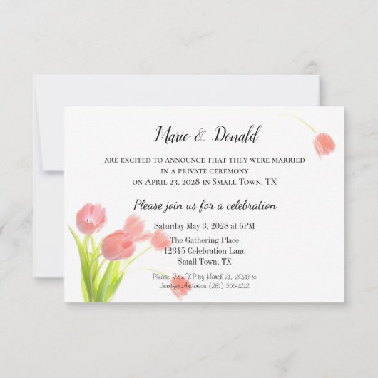 ソフトピンクチューリップたった今結婚しました (裏面)