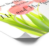 ソフトピンクチューリップカップルのデートの夜のサイン ポスター (角)