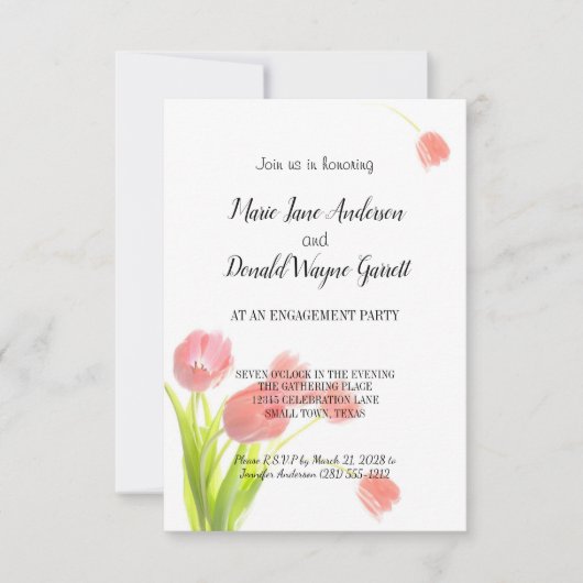 ソフトピンクチューリップ婚約パーティ (正面)