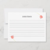 ソフトピンクチューリップ結婚ズレシピカード ノートカード (裏面)