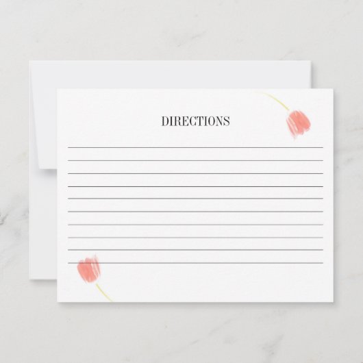 ソフトピンクチューリップ結婚ズレシピカード ノートカード (裏面)