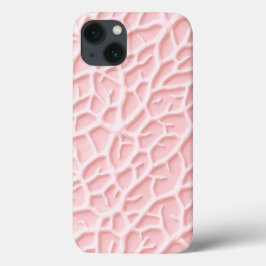 ソフトピンクテクスチャーiPhoneケース 有機的なライン iPhone 13ケース
