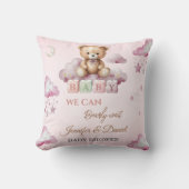 ソフトピンクテディドリーミー雲ベビーガール クッション (正面)