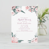 ソフトピンクトロピカルサマーフローラブライダルシャワー 招待状 (スタンド正面)