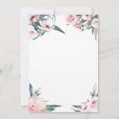 ソフトピンクトロピカルサマーフローラブライダルシャワー 招待状 (裏面)