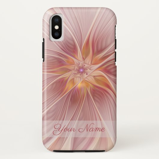ソフトピンクドリーム抽象的フラクタルアートフラワーの名前 Case-Mate iPhoneケース (裏面)