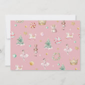 ソフトピンクナツクラッカー冬の女の子の誕生日パーティー 招待状 (裏面)