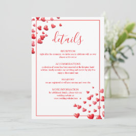 ソフトピンクハートの結婚式詳細カード カード