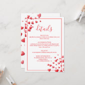 ソフトピンクハートの結婚式詳細カード カード (正面/裏面インサイチュ)