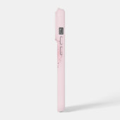 ソフトピンクハートのiPhone 15 Proケース iPhoneケース (左側面)