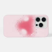 ソフトピンクハートのiPhone 15 Proケース iPhoneケース (裏面横)