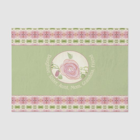 ソフトピンクパステルパターン（の模様が）ある 薄葉紙 (正面)