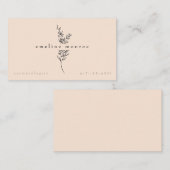 ソフトピンクパーソナライズされた植物名刺 名刺 (正面/裏面)