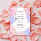 ソフトピンクパープルバラブライダルシャワー招待 招待状