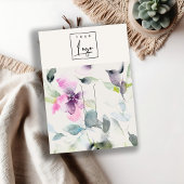 ソフトピンクパープルフローラロゴヘアクリップピンホルダー 名刺