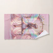 ソフトピンクピーオンスイングフェアリープリンセスガールズカスタム バスタオルセット (ハンドタオル)