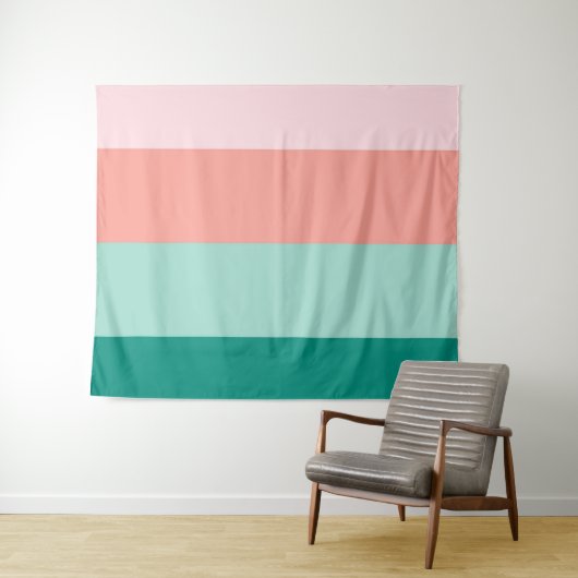 ソフトピンクピーチアンバーユッカ&アーバーグリーンホリズ タペストリー (インサイチュ(横))