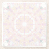 ソフトピンクピーチパープルグリーンスターエクレクチックデコール ガラスコースター (裏面)