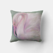 ソフトピンクフラミンゴパステルパーソナライズされた歓迎 クッション (裏面)