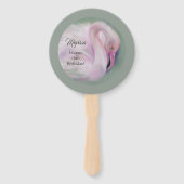 ソフトピンクフラミンゴパステルパーソナライズされた誕生日 ハンドファン (正面)