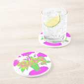 ソフトピンクフラワーアート:ベビーのTouch。 コースター (側面)