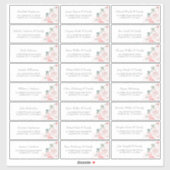 ソフトピンクフラワーズゲスト名住所 シール (シート)