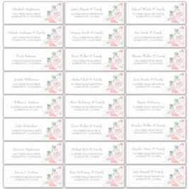 ソフトピンクフラワーズゲスト名住所 シール