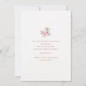 ソフトピンクフローラウッドクロススクリプトエレガントバプテスマ 招待状 (裏面)