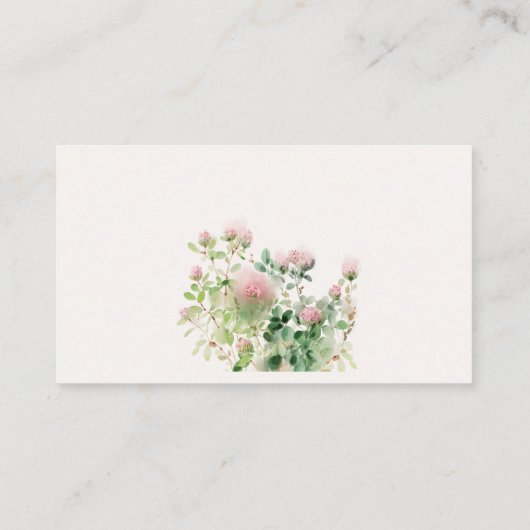 ソフトピンクフローラガーデンディスプレイシャワーベビーシャワー エンクロージャーカード (裏面)