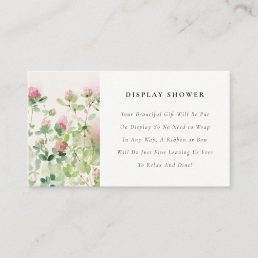 ソフトピンクフローラガーデンディスプレイシャワーベビーシャワー エンクロージャーカード