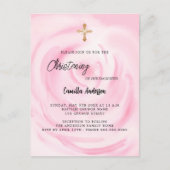 ソフトピンクフローラガール《キリスト教》洗礼式や命名式 インビテーションポストカード (正面)