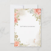 ソフトピンクフローラキンセアニラ招待状結婚/s 招待状 (裏面)