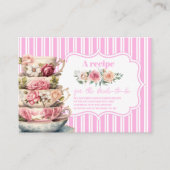 ソフトピンクフローラティーブライダルシャワーレシピ エンクロージャーカード (正面)