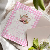 ソフトピンクフローラティーブライダルシャワー 招待状