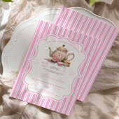 ソフトピンクフローラティーブライダルシャワー 招待状