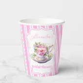 ソフトピンクフローラティーブライダルシャワー 紙コップ (裏面)
