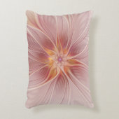 ソフトピンクフローラドリーム抽象芸術フラクタルアートフラワー アクセントクッション (正面(垂直))