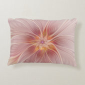 ソフトピンクフローラドリーム抽象芸術フラクタルアートフラワー アクセントクッション (裏面)