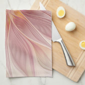 ソフトピンクフローラドリーム抽象芸術フラクタルアートフラワー キッチンタオル (四つ折り)