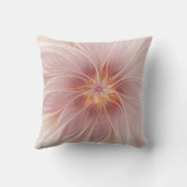 ソフトピンクフローラドリーム抽象芸術フラクタルアートフラワー クッション (裏面)